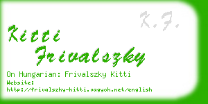 kitti frivalszky business card